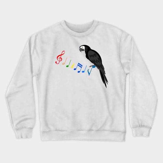 Tropical Parrot with Colorful Musical Notes Crewneck Sweatshirt by Syressence